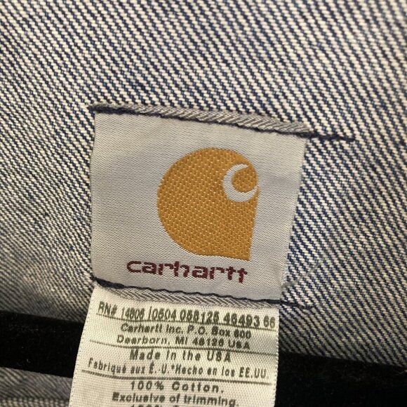 Vintage 90s Carhartt Denim Biker Jacket Mens 3XL Tall Hell On Wheels USA J12 DST - Picture 7 of 12
